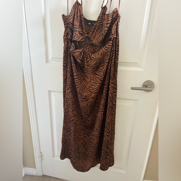 Zara animal stripe dress size large - Picture 3 of 3